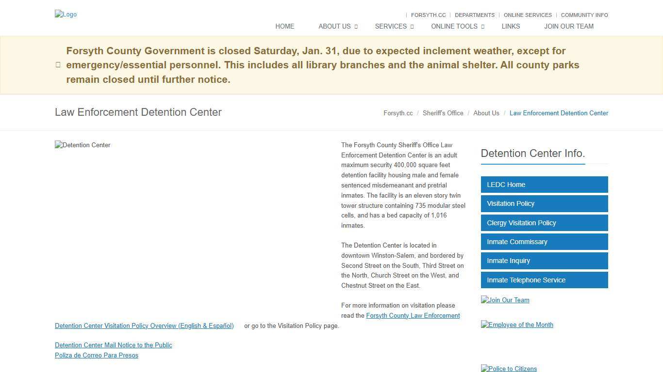 Law Enforcement Detention Center